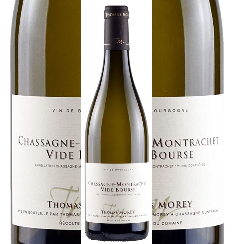 Chassagne Montrachet 1er Cru Vide Bourse 2022 Morey Thomas btl.